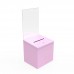 FixtureDisplays® Pink Metal Donation Box Suggestion Fund-Raising Collection Charity Ballot Box w/ A4 Acrylic Header 10918PINK